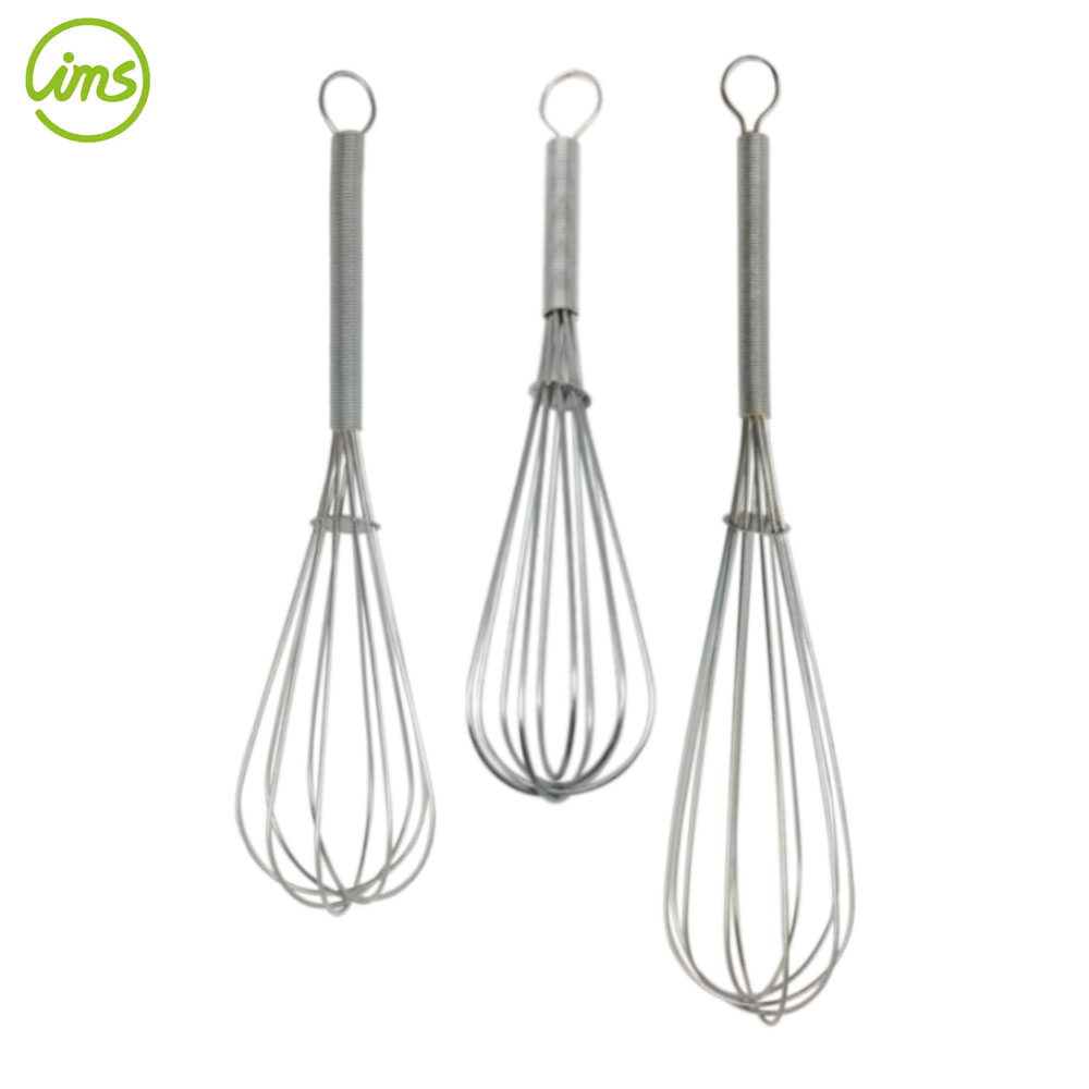 Set Of 3 Balloon Wire Egg Cream Whisk